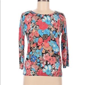 Talbots Floral Sweater with Button Detailing, SP